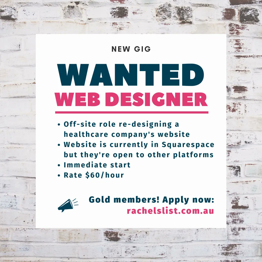 RachelsList's tweet image. RE-POST: Are you a Gold member who's a web designer? We have a healthcare client who wants a website overhaul, immediate start (OFF-SITE) buff.ly/3sET5zK #jobs #webdesignjob