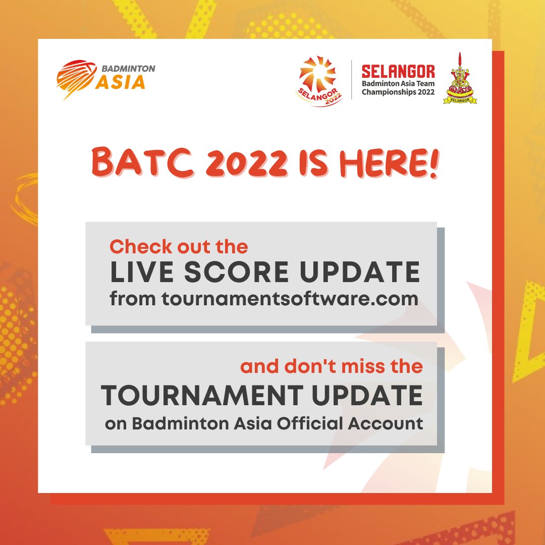 bwf asia team championship 2022 live score