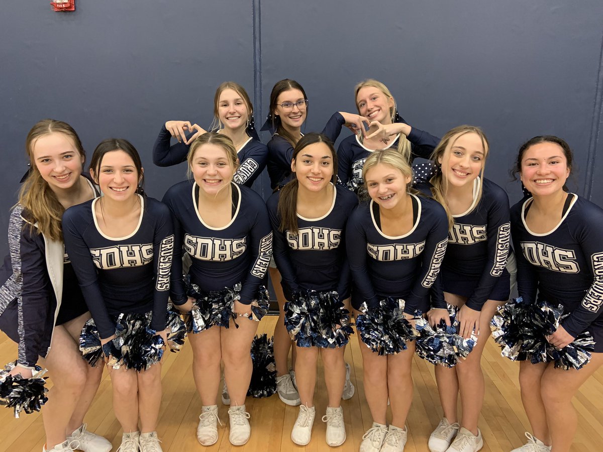 cheer_sdhs's tweet photo. DCC SWEETHEARTS!โค๏ธ These SWEET girls were HAPPY to spend their VALENTINES DAY cheering the Crusaders onto victory! #dccpride #dccsweethearts @sdhsathletics @StDominicHS https://t.co/Y6smwsPlAE