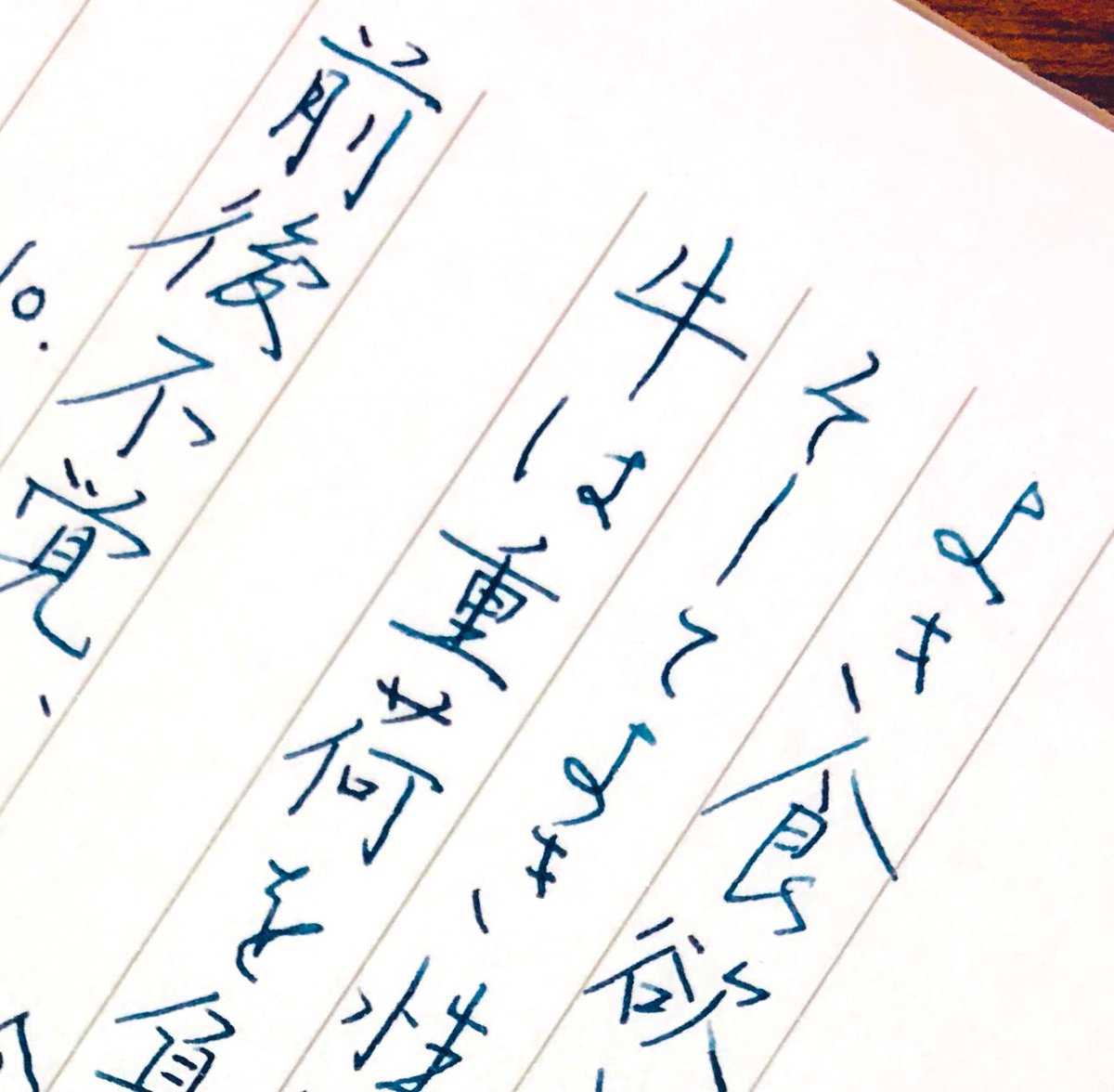 100s_Leee's tweet photo. #山頭火書写
お題をありがとうございます。
第68回を書かせて頂きました。

#インク沼 #るいら書 
#手書き #文好部 
#パイロット万年筆 
#DAISOメモパッド
#pilotcustom74
#オーデニール
#ダイアミン https://t.co/OTNl4BT9mY