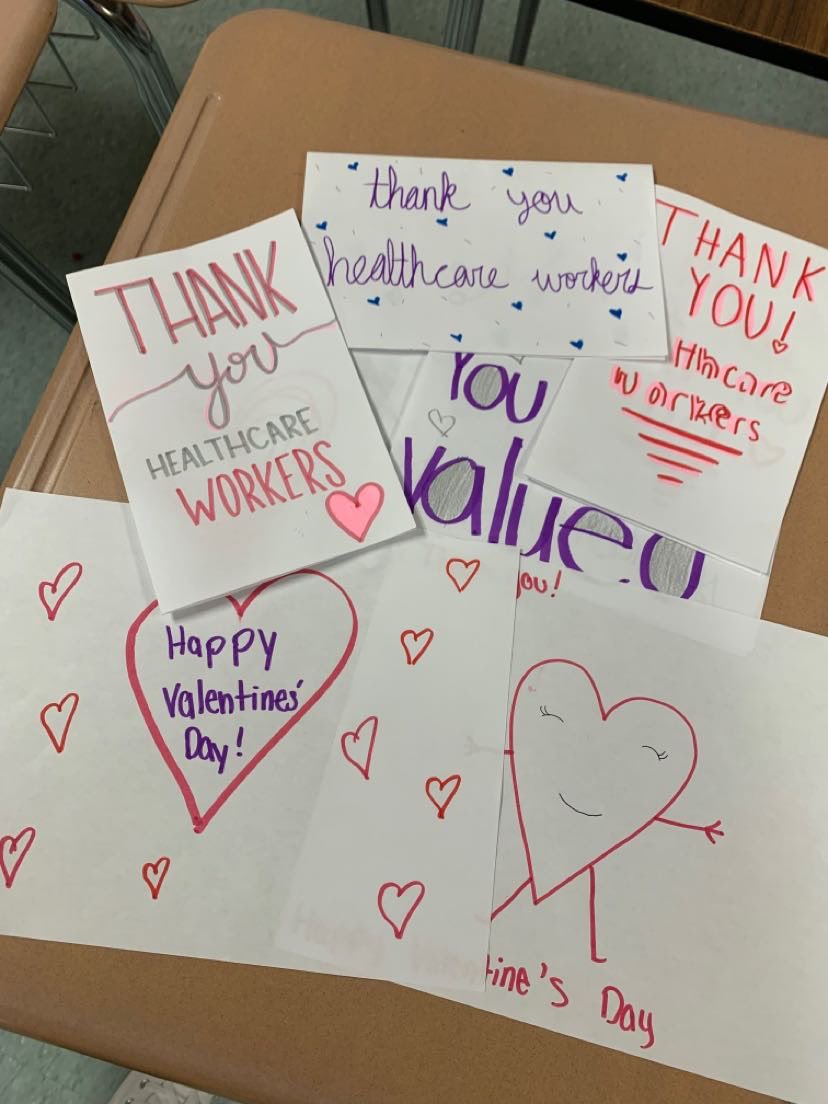 ths_kc's tweet photo. Thank you so much to everyone who made thank you cards! Cards have been sent out to teachers and they will now be sent to healthcare workers! #lovetauntonhs @Taunton_Schools @tauntonhstigers https://t.co/2pzf41fogH