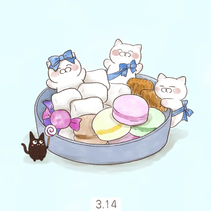 3月14日
📍ホワイトデー
📍キャンディーの日
📍マシュマロデー
📍パイの日

一般的にバレンタインデーにチョコレート等を貰った男性が、そのお返しとしてキャンディ・マシュマロ・ホワイトチョコレート等のプレゼントを女性へ贈る日とされています。

ハッピーホワイトデー💖 
