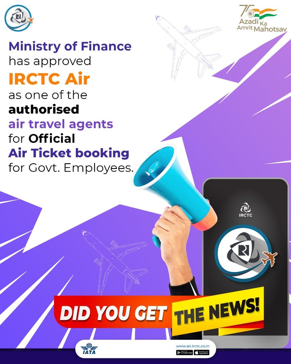 IRCTCofficial's tweet photo. For best available fares on flight tickets on the official account of government employees of all Ministries & Departments, get in touch with us on https://t.co/fLKvfBMuK7 or download the #IRCTCAir app now! #FlyAt50 #IRCTCAir @FinMinIndia https://t.co/VUSFfUSQDE @AmritMahotsav https://t.co/kqQb2qAJA8