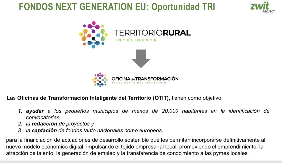 Las OTIT pretenden ayudar a los ayuntamientos a definir su estrategia de desarrollo inteligente de forma que puedan elegir con criterio las convocatorias de ayudas europeas a las que se va a concurrir en función de las necesidades y prioridades establecidas en los planes.