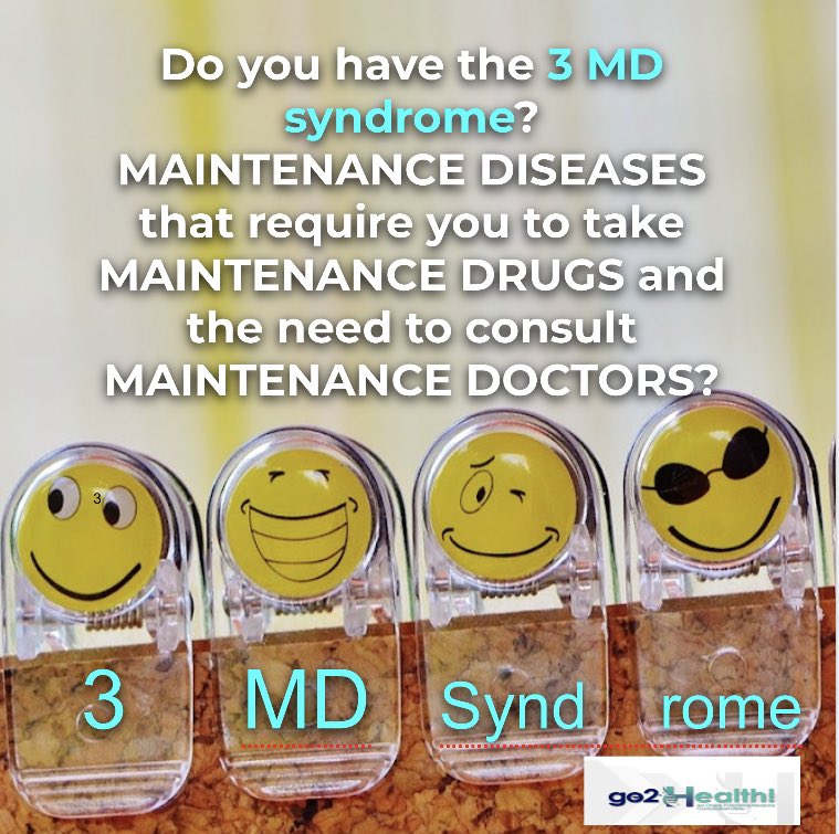 3 MD can also mean MULTIPLE DOCTORS to consult due to MULTIPLE DISEASES that result to taking MULTIPLE DRUGS!  How much are you spending for your diseases?