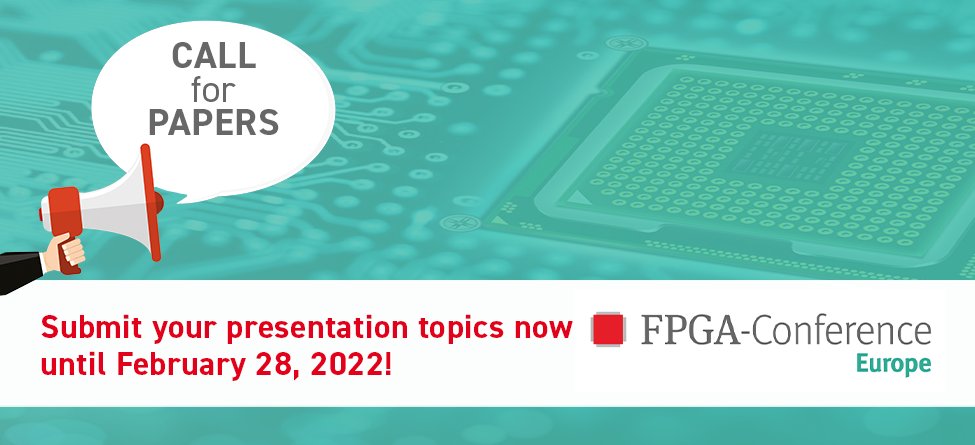 𝐂𝐚𝐥𝐥 𝐟𝐨𝐫 𝐩𝐚𝐩𝐞𝐫𝐬! 𝐒𝐮𝐛𝐦𝐢𝐭 𝐲𝐨𝐮𝐫 𝐩𝐫𝐞𝐬𝐞𝐧𝐭𝐚𝐭𝐢𝐨𝐧 𝐭𝐨𝐩𝐢𝐜𝐬 𝐡𝐞𝐫𝐞: lnkd.in/dmeCAmJs!
The #FPGA-Conference Europe is the largest FPGA-dedicated #event in #Europe, jointly hosted by our great partner <a href="/RedaktionEP/">Elektronikpraxis</a> and <a href="/PLC2GmbH/">PLC2</a>.