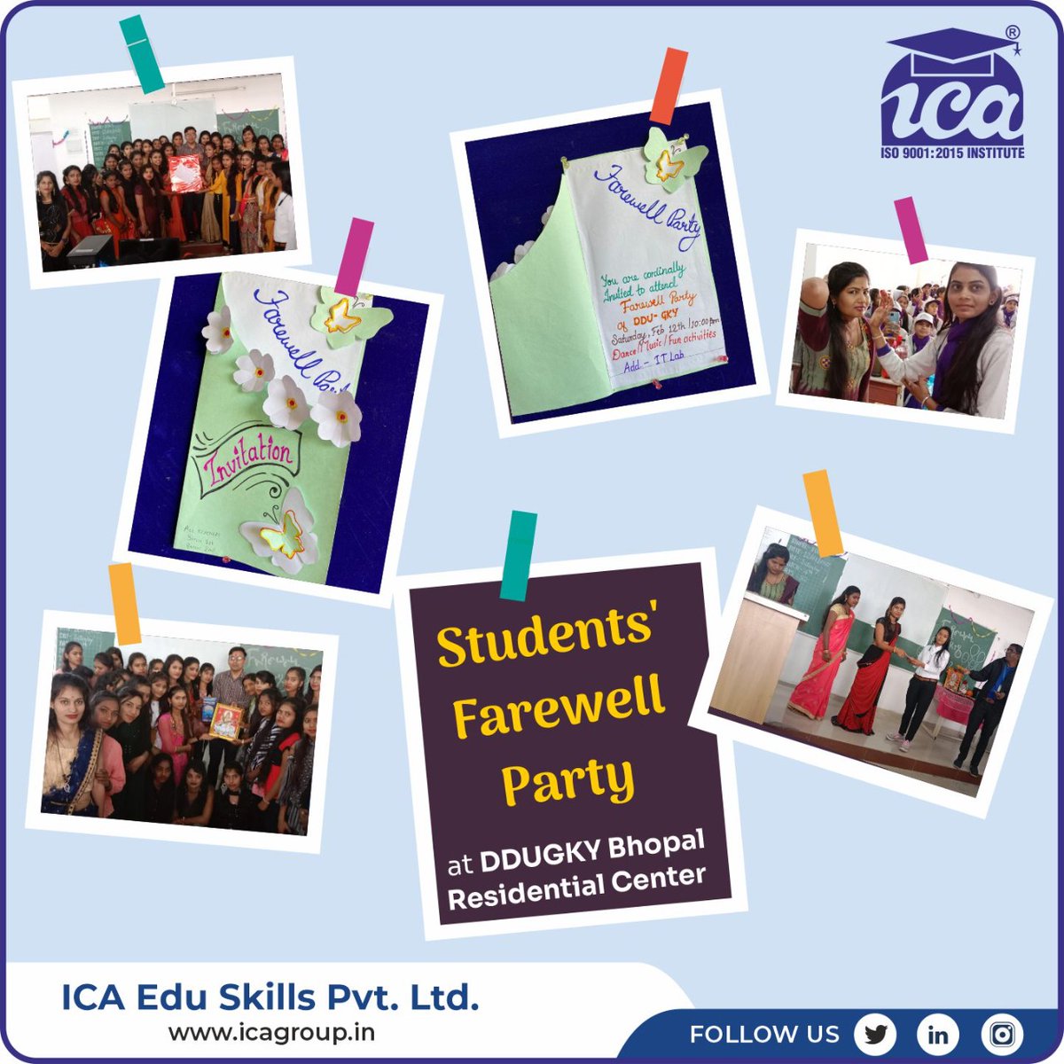 ICA_Skill's tweet photo. A Farewell Party Organised for the students of 2 completed batches at ICA DDUGKY Bhopal-3 Residential Center.

#ICASkill #DDUGKY #FarewellParty https://t.co/PzLxjHBiOr