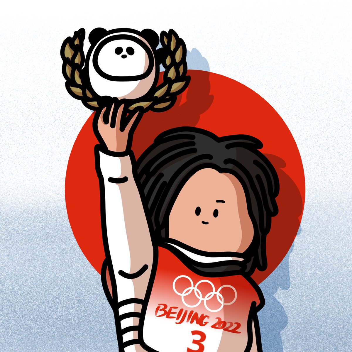 shibatamaaaa's tweet photo. 平野歩夢選手おめでとうイラストです🏅🐼 https://t.co/xdo3PPRDGE