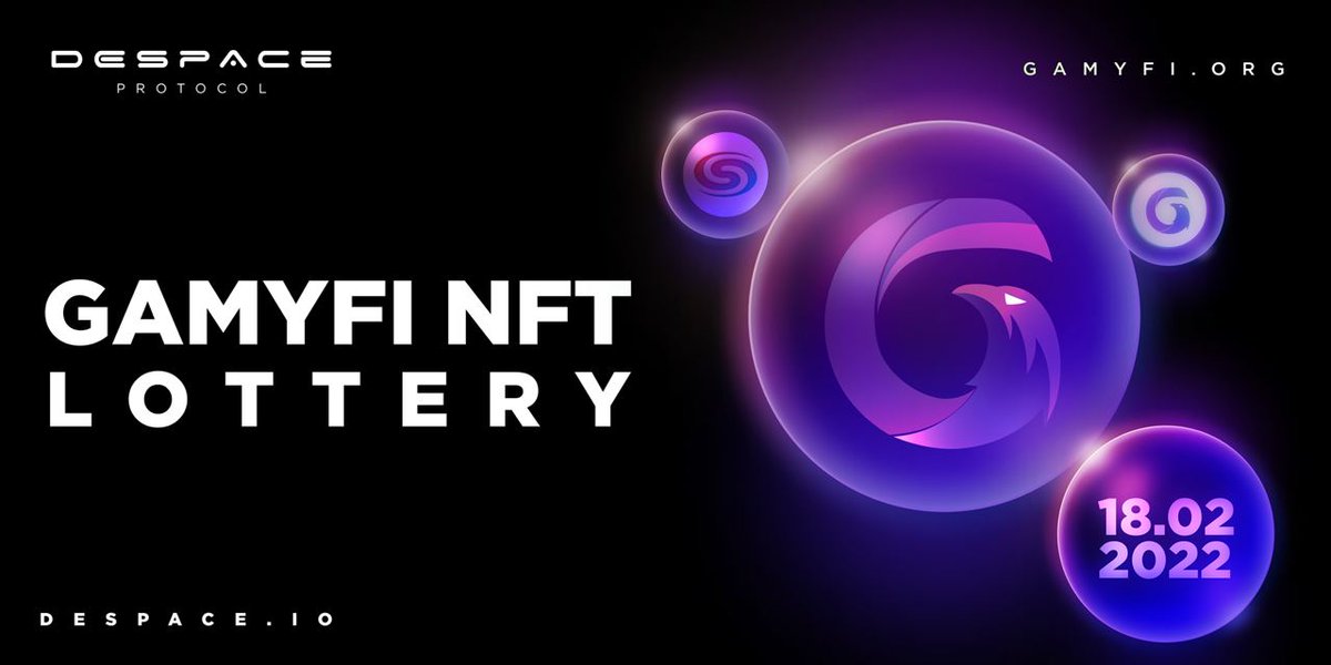 🚨 ATTENTION!

Mark your calendars🗓️

🔔18th of February

Just 3 days from now‼️

We will be running the NFT lottery for <a href="/GamyFi_HQ/">GamyFi Labs</a> 😱

Stake $GFX to participate. 
staking.despace.app

$DES #NFTLOTTERY #NFTdrop
