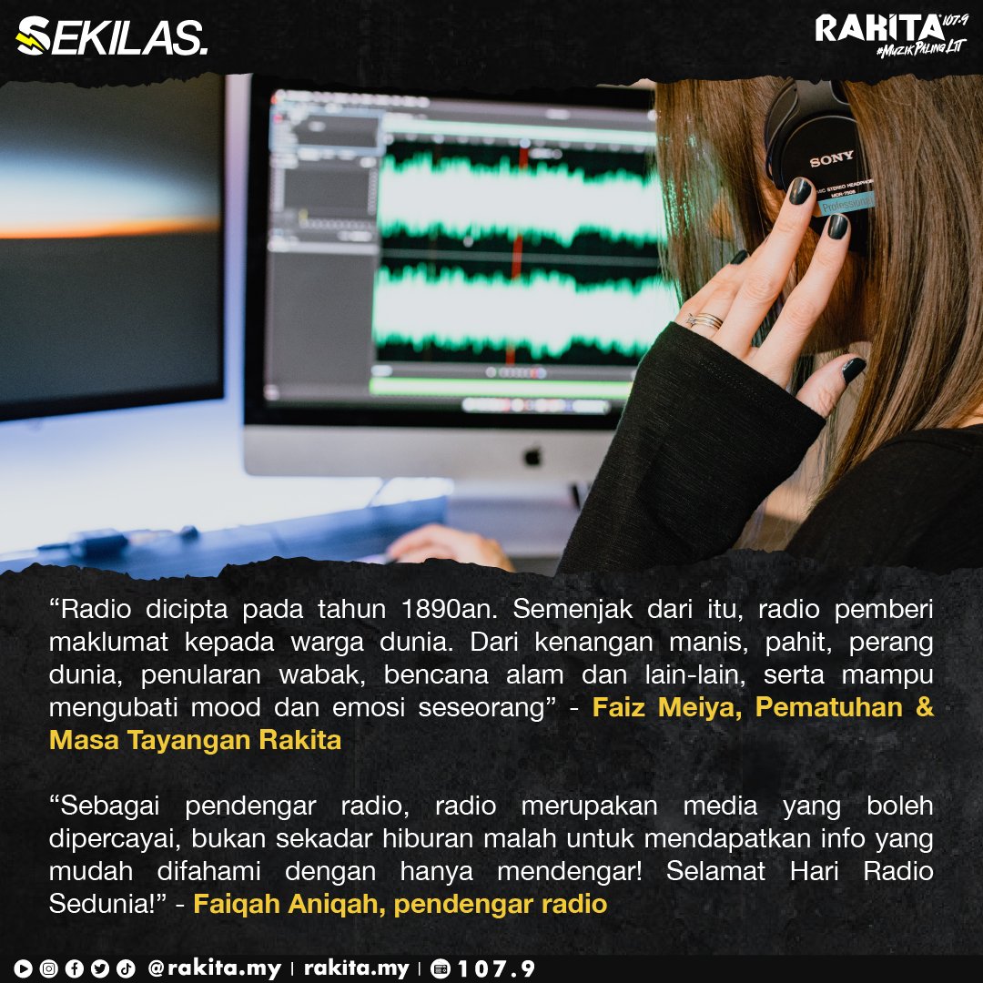 Rakitamy's tweet photo. Hanyaaa di radiooooo... 📻🎶🎵
Harap radio kekal relevan sebagai medium rujukan, sumber maklumat utama dan tempat cerminan kandungan komuniti serta berkongsi cerita.
Apa pendapat anda pula untuk tema hari radio sedunia tahun ini, Radio dan Keyakinan?
#SEKILAS #WorldRadioDay https://t.co/SwJYOqN4cm