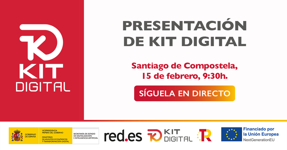 Cartel promocional Kit Digital en Santiago de Compostela 