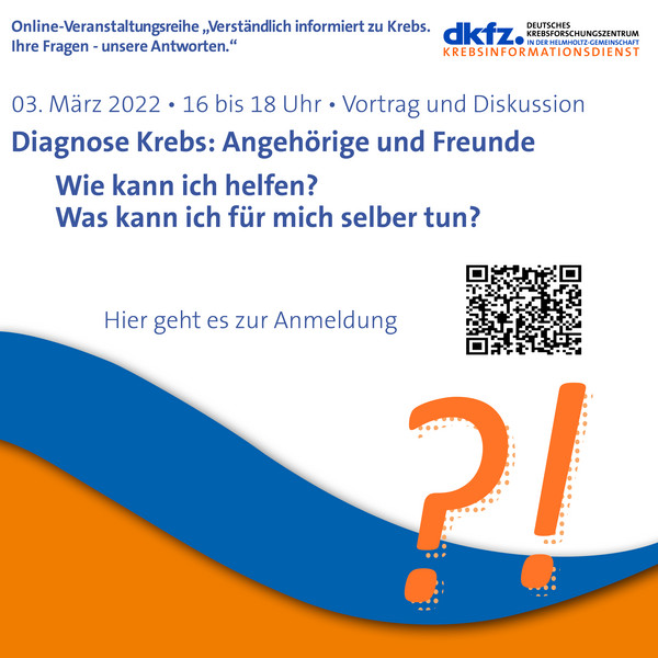 NCT_HD's tweet photo. 🗓️📢Veranstaltungstipp: Kostenfreie Anmeldung zu einer neuen und wichtigen Ausgabe der Online-Reihe "Verständlich informiert zu Krebs" am 3. März.
Infos gibt es über den QR-Code oder im aktuellen Beitrag auf unserer Webseite: 🔗https://t.co/xfHxdMAxXe
#inforeihe @DKFZ https://t.co/5NmiHWgIZM