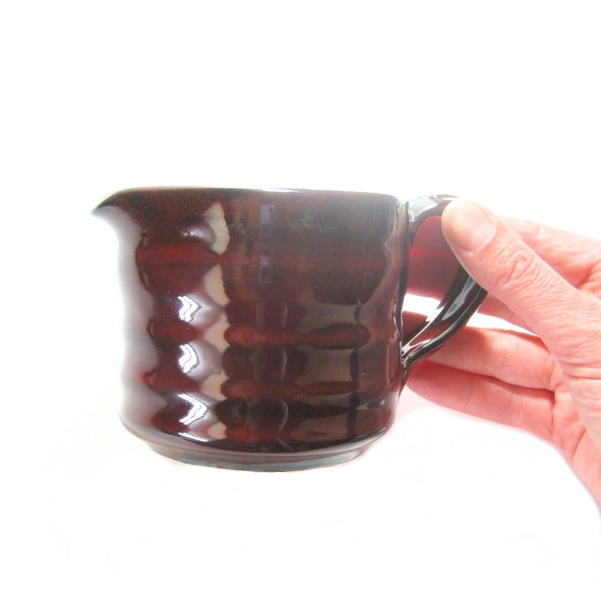 JKCJewelry's tweet photo. Dark Red Pottery Creamer Jug, Ceramic Gravy Boat, Stoneware Pottery, Wheel Thrown, House Warming Gift https://t.co/qNLta5XyUc #handmade #art #pottery #ceramics #RedJug https://t.co/zJ9BK9arSl