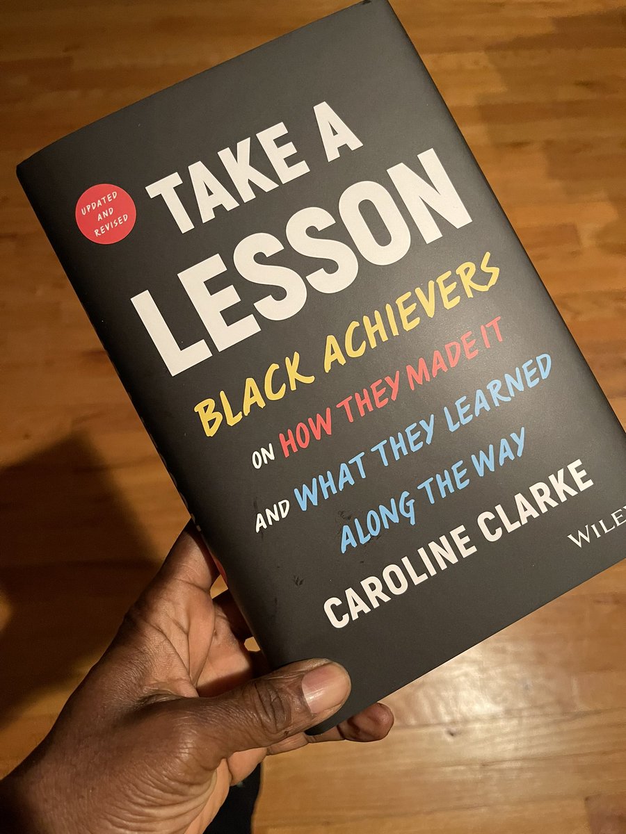 AlfredEdmondJr's tweet photo. #NowReading
Take A Lesson: Black Achievers on How They Made It and What They Learned Along The Way by @CarolineVClarke
#TheSuccesspert #mindset #getyourmindright #books #booklover #getwisdom #Takealesson #blackhistorymonth #blackexcellence #blackmenexcel #blackwomanpower https://t.co/YgeGTg3AtB