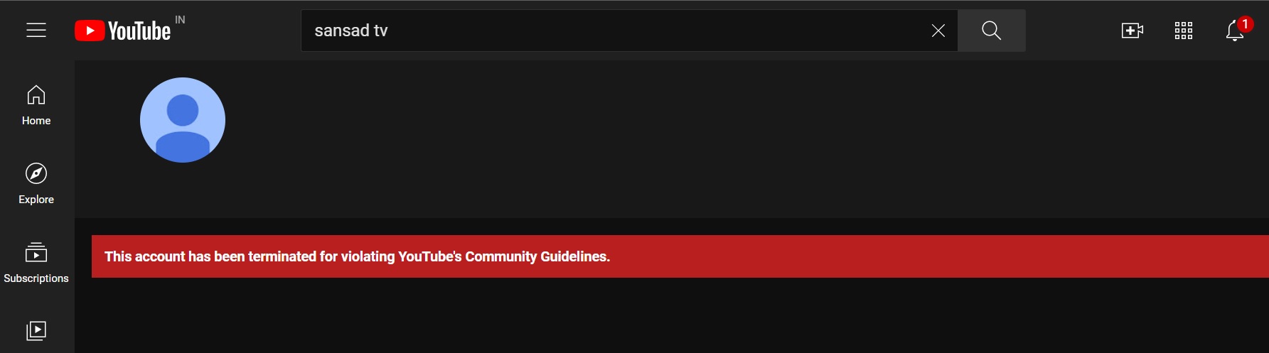 Sansad TV YouTube channel terminated for violating 'community guidelines'