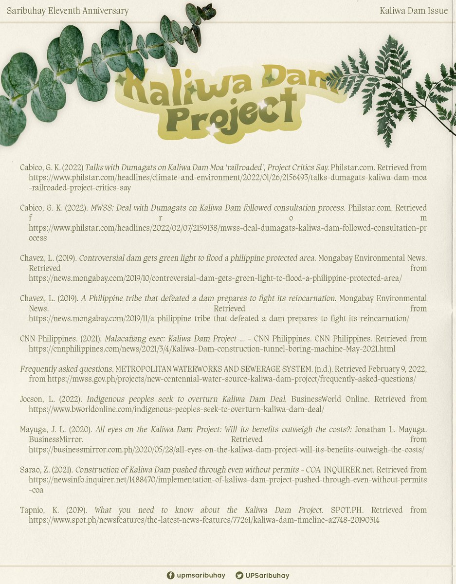 UPSaribuhay's tweet photo. This week’s featured environmental issue is about the 𝗞𝗮𝗹𝗶𝘄𝗮 𝗗𝗮𝗺 🌊- the whole timeline and summarized points on how it could be harmful to one of Philippine’s most important protected areas system, the 𝙎𝙞𝙚𝙧𝙧𝙖 𝙈𝙖𝙙𝙧𝙚 𝙍𝙖𝙣𝙜𝙚 ⛰️, and much more. https://t.co/5YXl3hJNsn