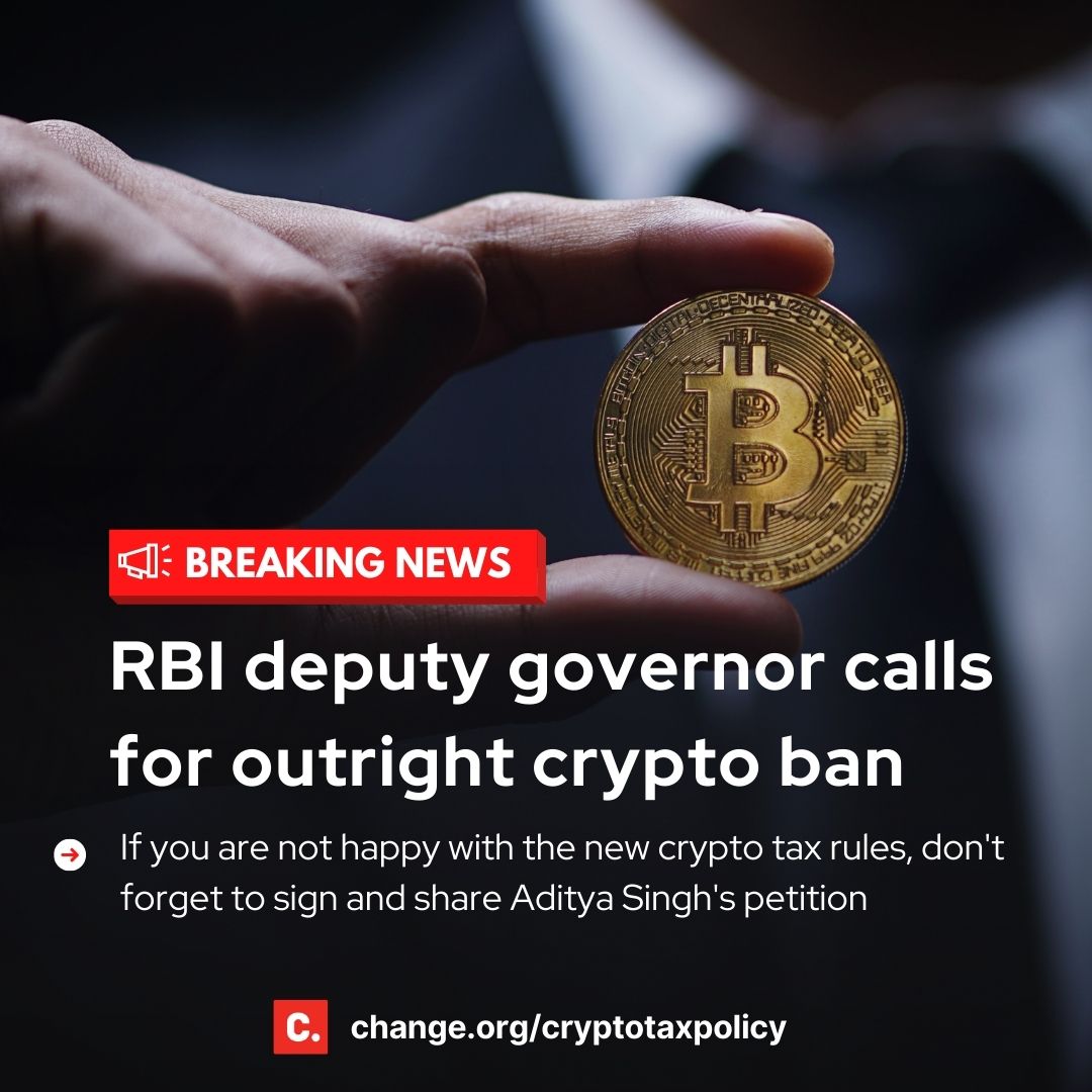 Change.org India (@changeorg_india) on Twitter photo "The next few weeks will be extremely significant preceding the final legislation on #cryptocurrency. We need as much support as we can get in the next few days to make our requests heard to the govt", <a href="/CryptooAdy/">Aditya Singh</a> <a href="/CryptooIndia/">Crypto India</a> <a href="/sathvikv/">Dr. Sathvik Vishwanath (Unocoin)</a> <a href="/Unocoin/">Unocoin: India’s Bitcoin & Crypto Exchange</a> SIGN 👉🏼
change.org/cryptotaxpolicy "The next few weeks will be extremely significant preceding the final legislation on #cryptocurrency. We need as much support as we can get in the next few days to make our requests heard to the govt", <a href="/CryptooAdy/">Aditya Singh</a> <a href="/CryptooIndia/">Crypto India</a> <a href="/sathvikv/">Dr. Sathvik Vishwanath (Unocoin)</a> <a href="/Unocoin/">Unocoin: India’s Bitcoin & Crypto Exchange</a> SIGN 👉🏼
change.org/cryptotaxpolicy