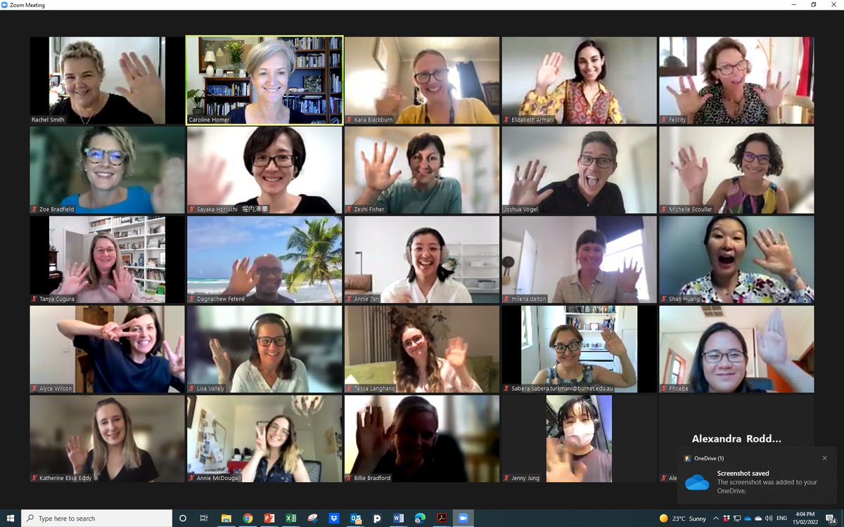 Our Global Women's and Newborn Group <a href="/BurnetInstitute/">Burnet Institute</a> hoped to have a F2F showcase today - but we did zoom instead! Thank you <a href="/rachel_archie/">Rachel Smith</a> for brilliant MC'ing and to all the team for rapid fire talks about achievements, talents and dreams - Doing Work That Matters! @josh_vogel