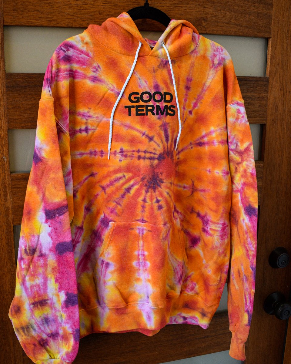 goodtermsband's tweet photo. ☯️ LXIX Apparel x Good Terms Tie-Dye Hoodie Collab ☯️ These are all available NOW at https://t.co/sDpqf3uG2K

@brianrobertjone absolutely spazzed with these 😍😍 they all have very limited quantities &amp; won’t be restocked, so get one before they’re gone! https://t.co/jdB0JOXAAG