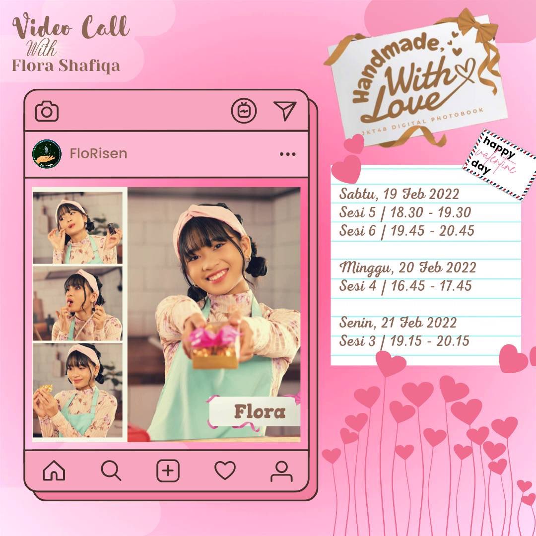 GIVEAWAY TIME ‼️

Kami menyediakan 5 tiket video call secara cuma-cuma bersama <a href="/S_FloraJKT48/">🌻🌱🌹🍂🌸</a> ! 

Caranya gampang, comment postingan dibawah ini dengan gombalan gokil nan romantis kalian, tag Flora, dan sertakan HT #ValentineWithFlo 💕

Jadwal bisa di cek di bawah ini 👇