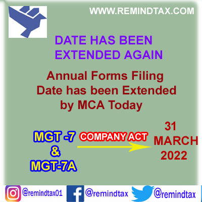 remindtax's tweet photo. Date has been extended.... visit: https://t.co/Y9HJ1SQtvr
#MGT7 #MGT7A #file #companyact #remindtax https://t.co/yjpR8fBEbd