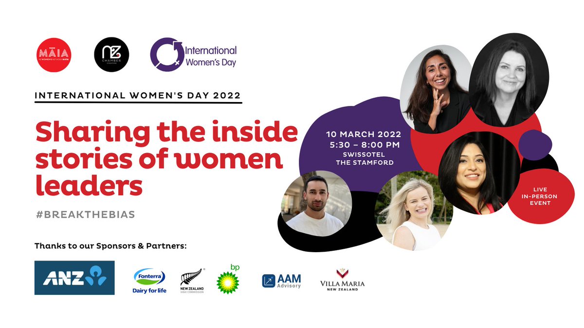 NZ Chamber's #IWD2022 Flagship Event - 10th March, 5:00 to 8:00 pm at <a href="/swissotelsg/">SwissôtelTheStamford</a> 
Book your tickets here: tinyurl.com/5fzp7dke