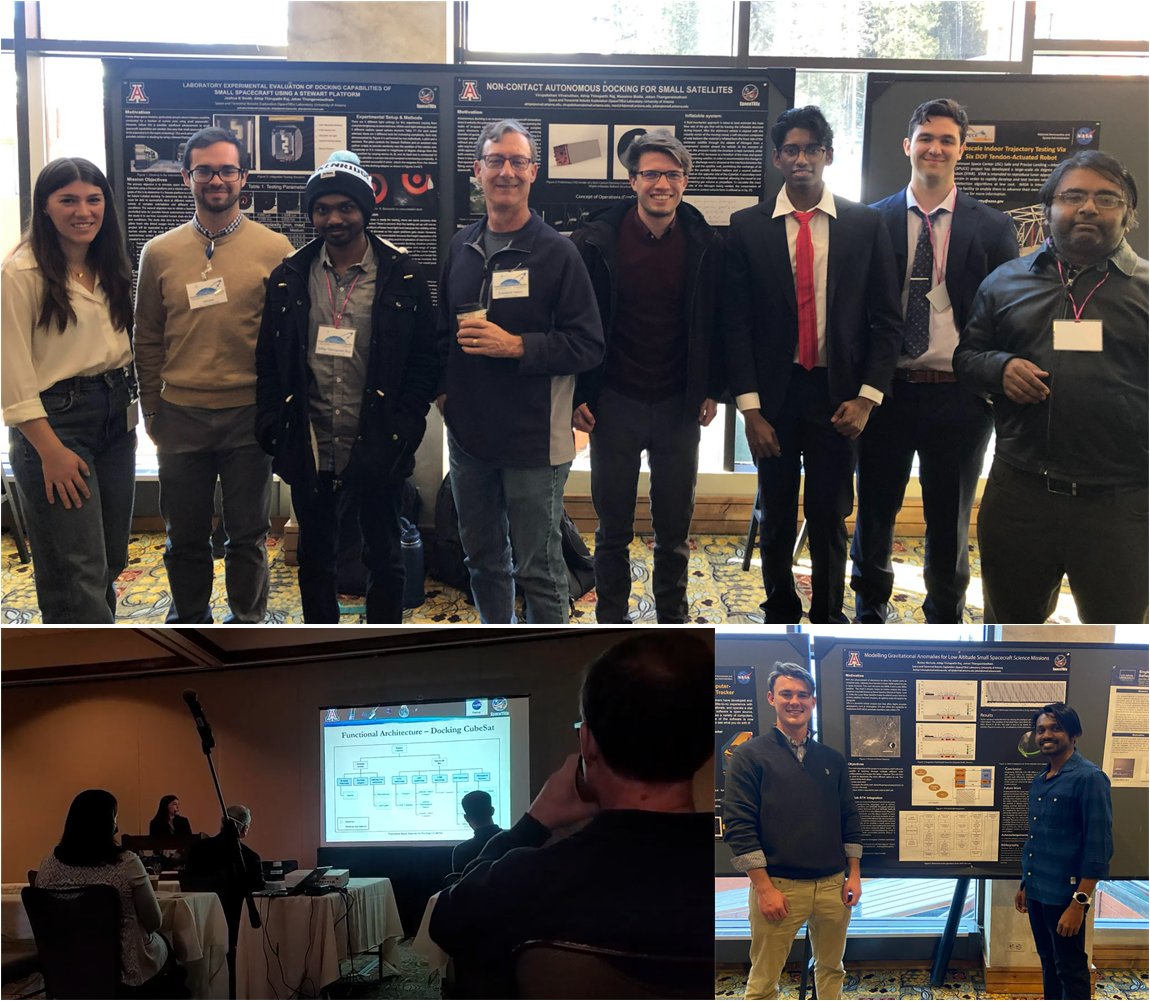 USpacetrex's tweet photo. It was a fantastic AAS GNC Conference 2022 in Breckenridge, CO. UA SpaceTREx/ASTEROIDS made 8 oral &amp; poster presentations. We are proud to have had 4 first-time authors such as UREP student Anna Dinkel (top left) who presented on spacecraft docking! @azengineering  @uazresearch https://t.co/sYdodiYqdn