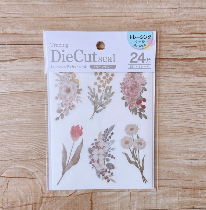 存在感のあるドライフラワーシール。 □トレーシングダイカットシール