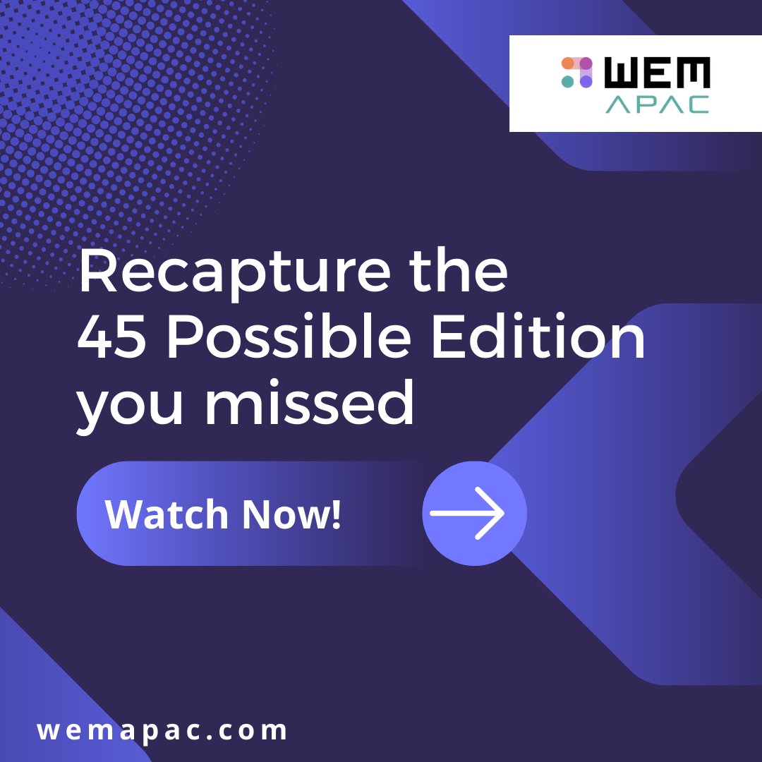 WemApac's tweet photo. Have you missed any of our 45 Possible events or are you willing to watch them again? We've got you covered on all fronts. You can find all 45 possible sessions by clicking https://t.co/U7eyuZrDyg
#event #nocode #lowcode #45Possible #recap #wemapac https://t.co/iI4klZdDL4