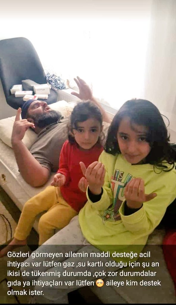 Selamun aleyküm kardeşlerim Ankara'da gözleri ama bir baba ve ailesi için fatura ve gıda desteğine ihtiyacımız var. Az çok demeden desteklerinizi bekliyorum. Kim destek olmak ister?
#KardeşPayı #iyilikkazanacak