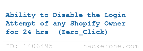 disclosedh1's tweet image. Shopify disclosed a bug submitted by @mr_encryption: hackerone.com/reports/1406495 - Bounty: $900 #hackerone #bugbounty