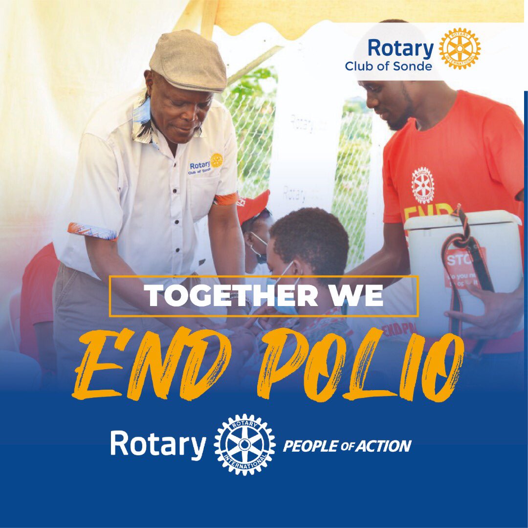 Rotarians of Sonde have dedicated their time and little donations to the Rotary foundation to make sure there is an End to Polio. We are Rotary people of Action and you too can join and be part. 
#TogetherWeEndPolio 
#RotaryPeopleOfAction