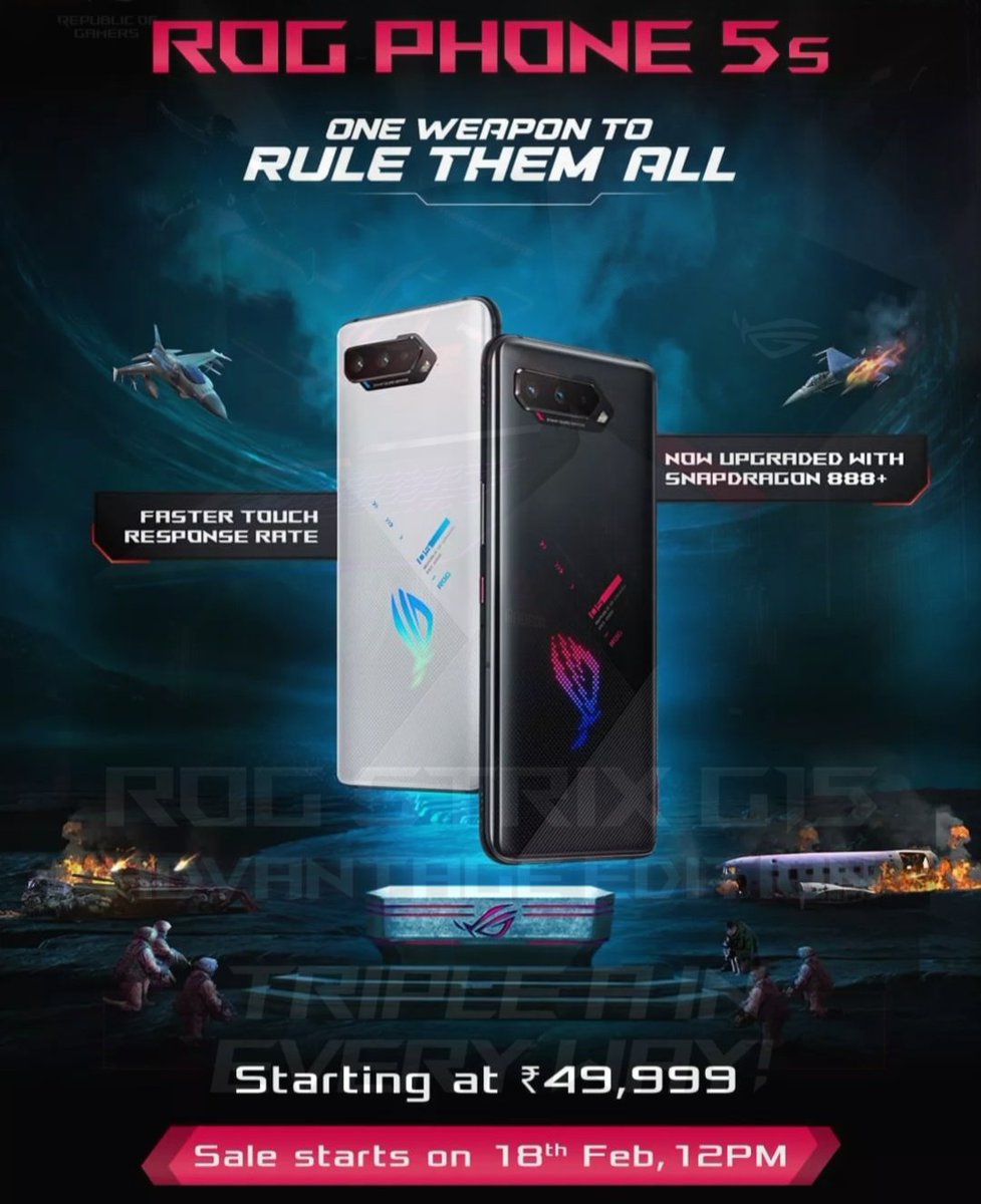 Abhi_Nav_07's tweet photo. Asus Rog 5s series launched in India🔥🤩
Asus Rog 5s
Variant:-8GB+128GB
💸:- ₹ 49,999
Variant:-12GB+256GB
💸:-₹57,999
Rog 5s Pro
Variant:-18GB+512GB
💸:-₹ 79,999
#AsusRog5s #AsusRog5sPro #asus #technology https://t.co/8VDNolhZEw