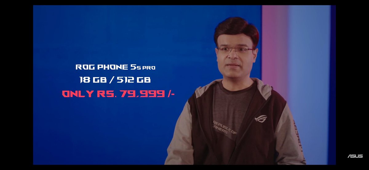 yabhishekhd's tweet photo. Asus Rog 5s series launched in India.
Rog 5s
8GB+128GB ₹49,999
12GB+256GB ₹57,999
Rog 5s Pro
18GB+512GB ₹79,999
#Asus #AsusRog5s #AsusRog5sPro https://t.co/qMrayOjepl