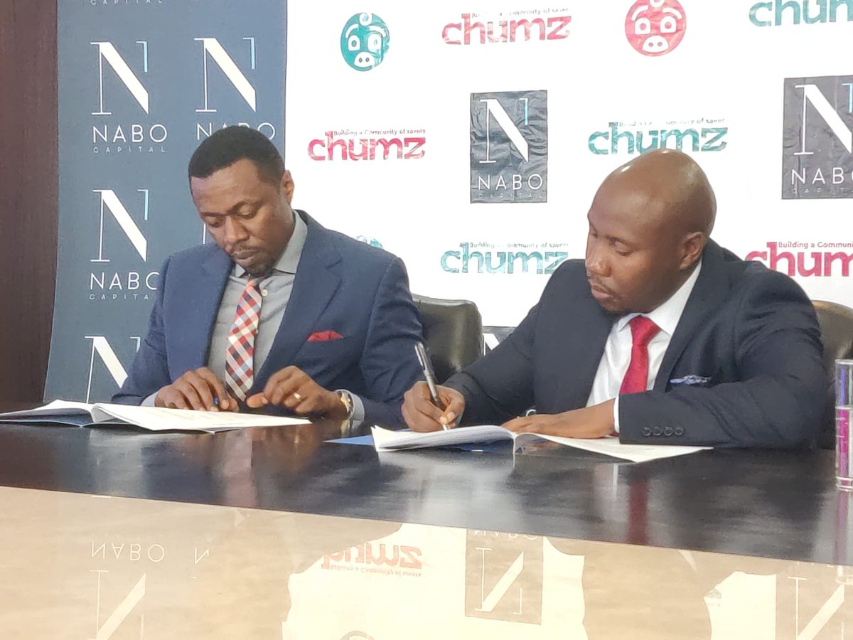 Mr. Pius Muchiri our CEO and Mr. Samuel Njuguna of Chumz App at the launch of @Chumz_io App. Upgrading everyone from saving to Investing. App is LIVE ! DOWNLOAD from the google App store Start Investing with ANY amount.