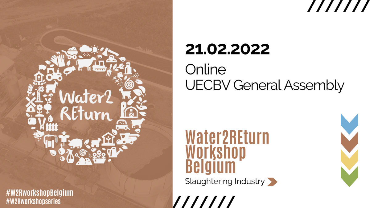 Water2REturn's tweet photo. 📅 SAVE THE DATE! On February 21st, the #Water2REturn consortium, in cooperation with #UECBV, organises the #W2RworkshopBelgium addressed to slaughterhouses industry representatives.
More info➡️ https://t.co/vIdAV6u5Gh
#W2Rworkshopseries
#TreatingWater2REturnNutrients 🐮💧♻️🌿 https://t.co/CWgFvEpAKF