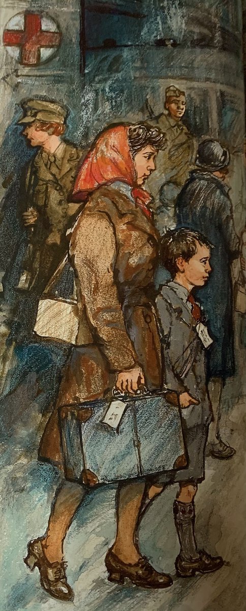 ShirleyHughes_'s tweet image. Lions stood for being brave. Everybody had to be brave in wartime, not only soldiers but other people too. Children even. 

Lenny joined a crowd of other children at the railway station. He knew he was supposed to be brave.