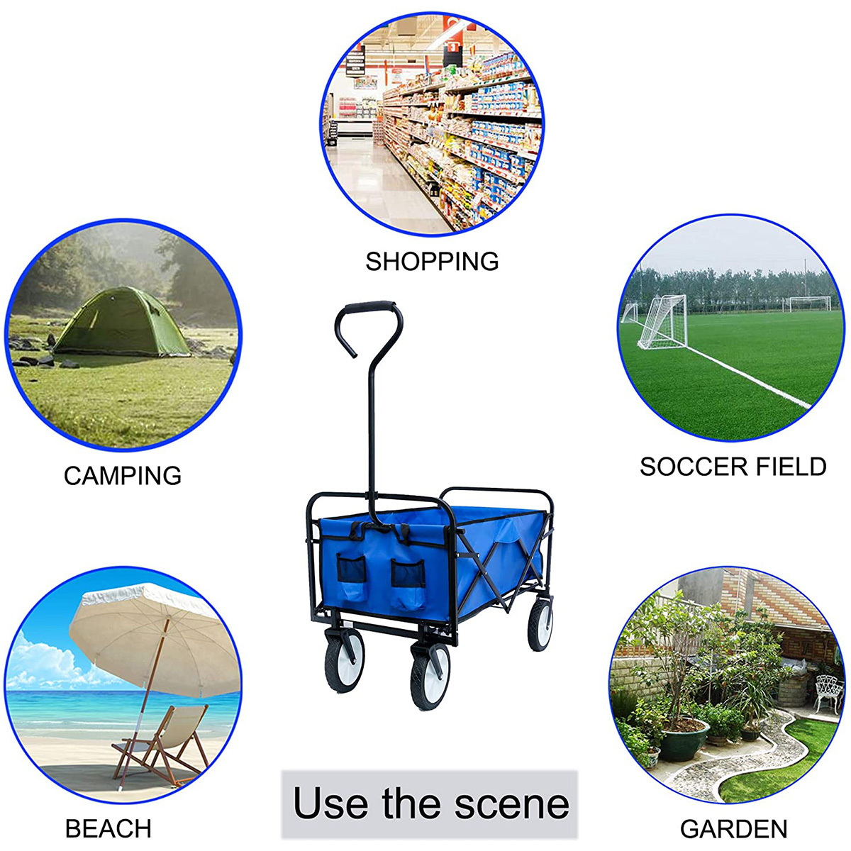 Makeronly2's tweet image. Foldable Picnic Camping Wagon for Shopping Garden Beach with Cup Holders.