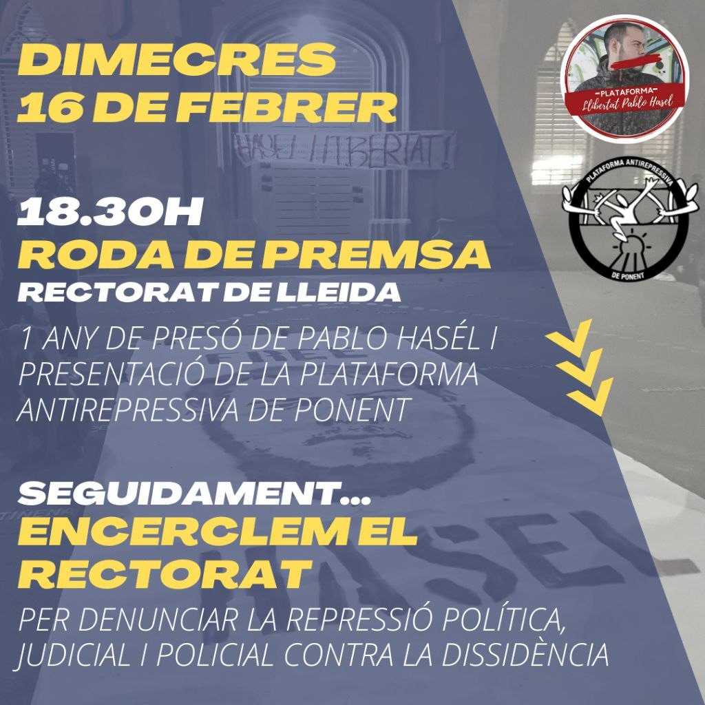 Plataforma Antirepressiva de Ponent tweet media