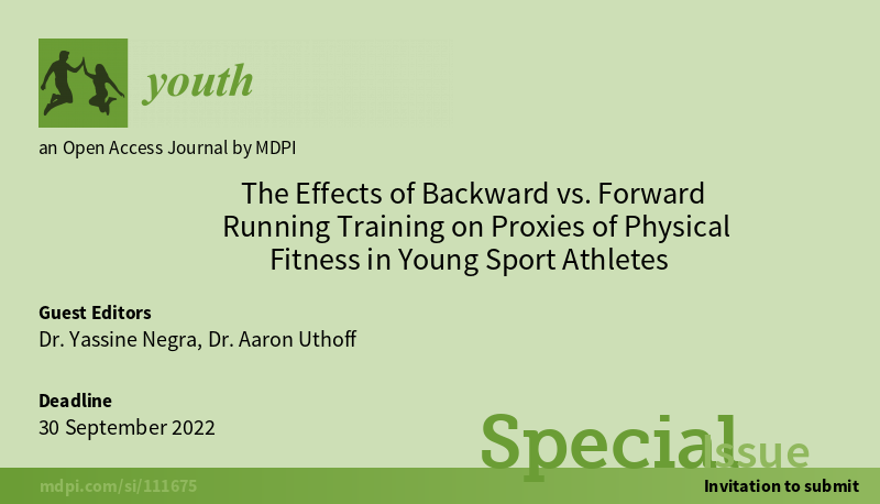 Youth_MDPI's tweet photo. Call for Papers is now Open in @Youth_MDPI: 
Special issue on #sports #physicalfitness #youthsport #youthplayers #running edited by Dr. Yassine Negra and Dr. Aaron Uthoff @drauthoff 
Link: https://t.co/gGEURBC0P3
Deadline: 30 September 2022 https://t.co/h3scE9DedY