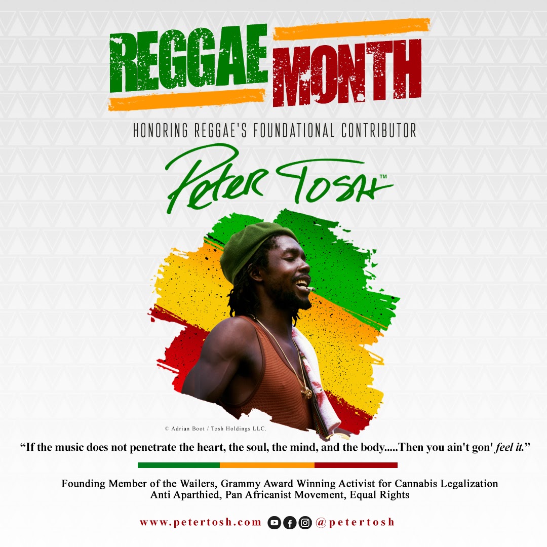 PeterTosh's tweet photo. Peter always said that "Reggae music is not something you hear, it's something you feel."

Tosh Army, continue to celebrate #ReggaeMonth by listening to this playlist featuring Tosh, @bobmarley, @TheWailers, &amp; more key reggae artists: https://t.co/wrwjOf7NFZ

#PeterTosh #Reggae https://t.co/eNGpvIxgvc