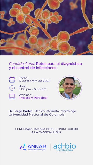 CHROMagar's tweet image. Save the date 🗓
Come and join this Thursday, the first Webinar of the year about Candida auris organized by our distributor in Colombia, Annar Health Technologies.
Register now ➡️ vu.fr/kKNZ

#webinar #colombia #candidaauris #microbiology #healthcare