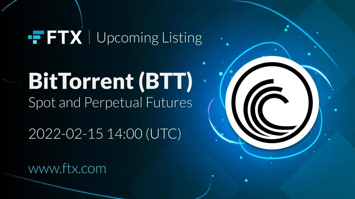 TronDao_JPN's tweet photo. 📢BTT/USD、BTT-PERP、KBTT/USD、KBTT-PERPの取引ペアは本日@FTX_Officialでリリースされました!
📅2022-02-15 14:00 (UTC)に取引
🧐詳細:: https://t.co/TX5XKW6ONX… #BTTC
🚨注意事項:
KBTT / USDは1,000 #BTT / USDに相当します。
#BTT と #KBTT の間で変換できます。 https://t.co/d7AiAckaOJ