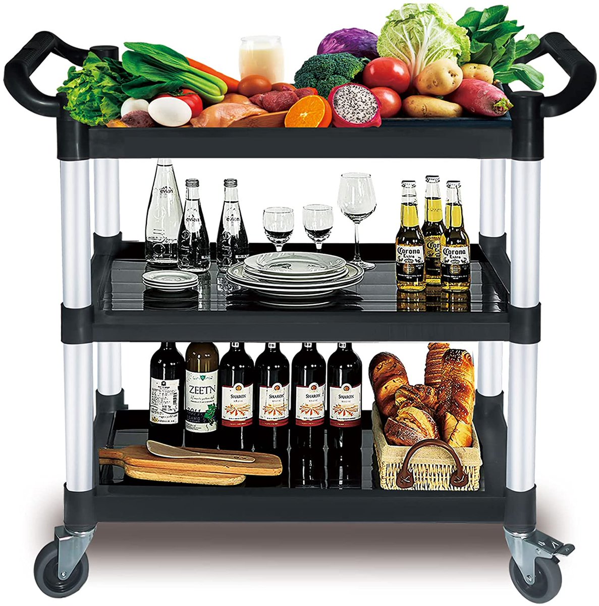 Makeronly2's tweet image. 3 Tire Rolling Food Service Cart for sale!
It could be used for Home/Office/Warehouse/Kitchen/Workshop,390 Lbs,2 Handles, Black.