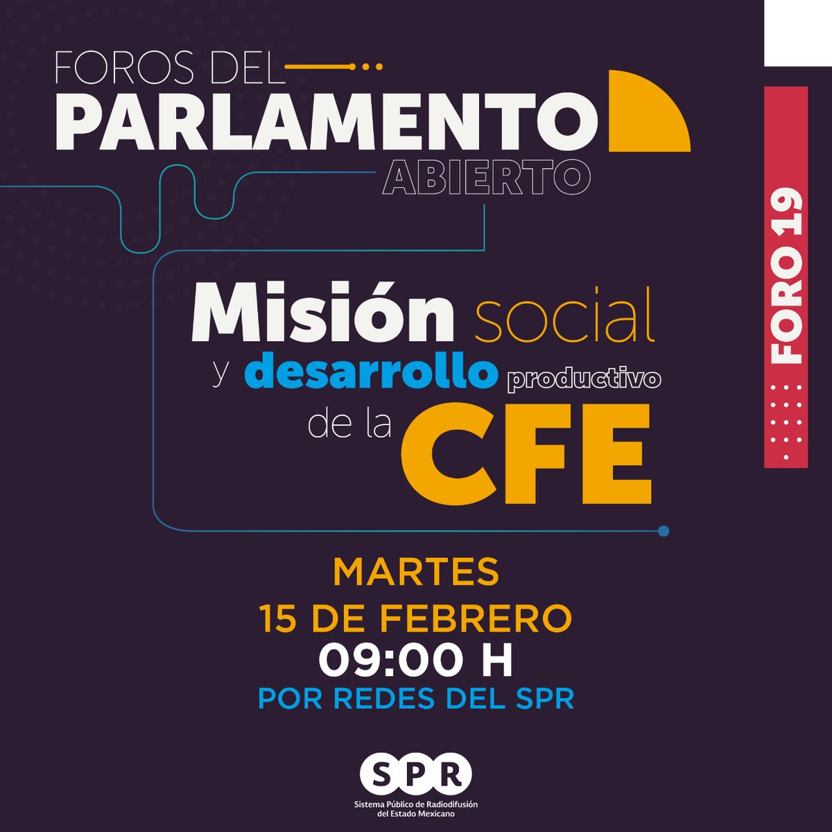 SPRMexico's tweet photo. Este martes el #SPR en coordinación con los #MediosPúblicos federales y estatales te conecta con el #ParlamentoAbierto sobre la #ReformaEléctrica.
⚡️#Foro19: Misión social y desarrollo productivo de la CFE
⏰ 9:00
📲https://t.co/lboh1FHDkL https://t.co/IXLxjcDSAU