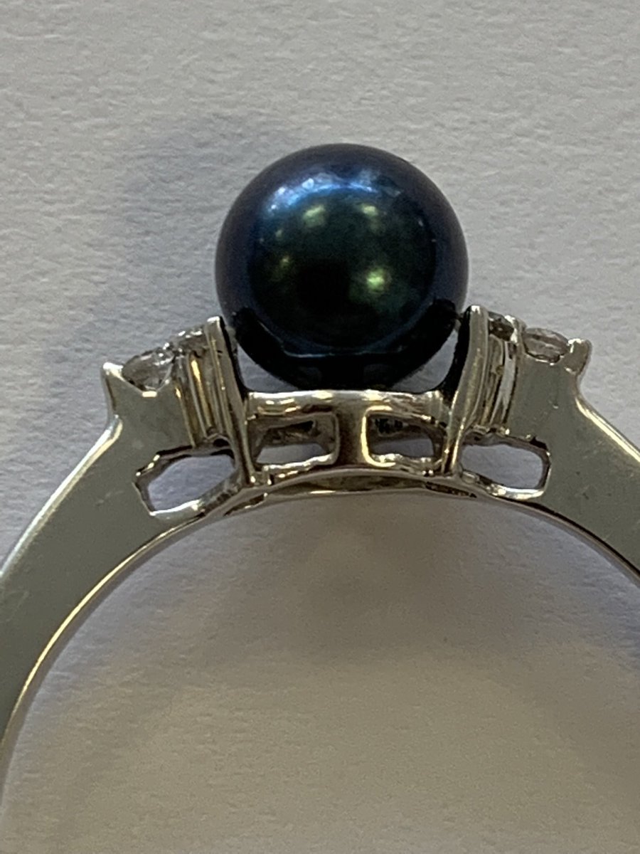 Tahitian pearl ring, check the bio👌#pearlring, #tahitianpearl #whitegold #9ctgold #shanklin #iow