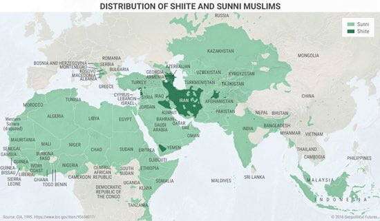 Суниты это. Распространение шиитов и суннитов на карте. Карта мусульмане сунниты шииты. Карта расселения шиитов и суннитов.
