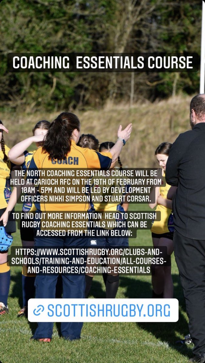 Coaching Essentials Course

To find out more information please head to:
scottishrugby.org/clubs-and-scho…