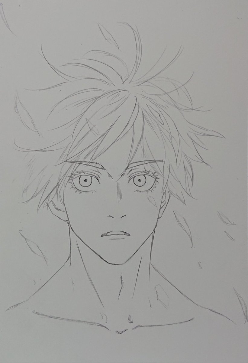 #五条悟  
#五条悟イラスト 
#アナログイラスト 

めちゃくちゃ荒ぶりながら描いた悟、色塗りしたらダメになる気がするから供養としてあげときます……練習用に塗りたい方はどうぞ…… 