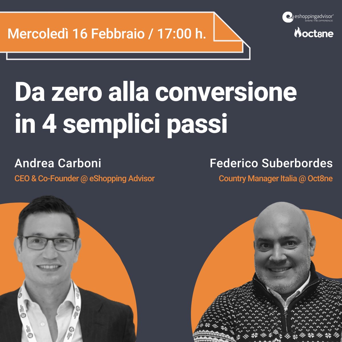 Ricorda‼️ Domani alle 17h, poi assistire ai #webinar  gratuito "Da zero alla Conversione in 4 semplici passi" con <a href="/Ancarboni/">Andrea Carboni</a>  e <a href="/FSuberb/">Fede Suber</a>! 
Inscriviti adesso nel link! rb.gy/1tvvtg 🔥

#conversione #eCommerce #eventoonline